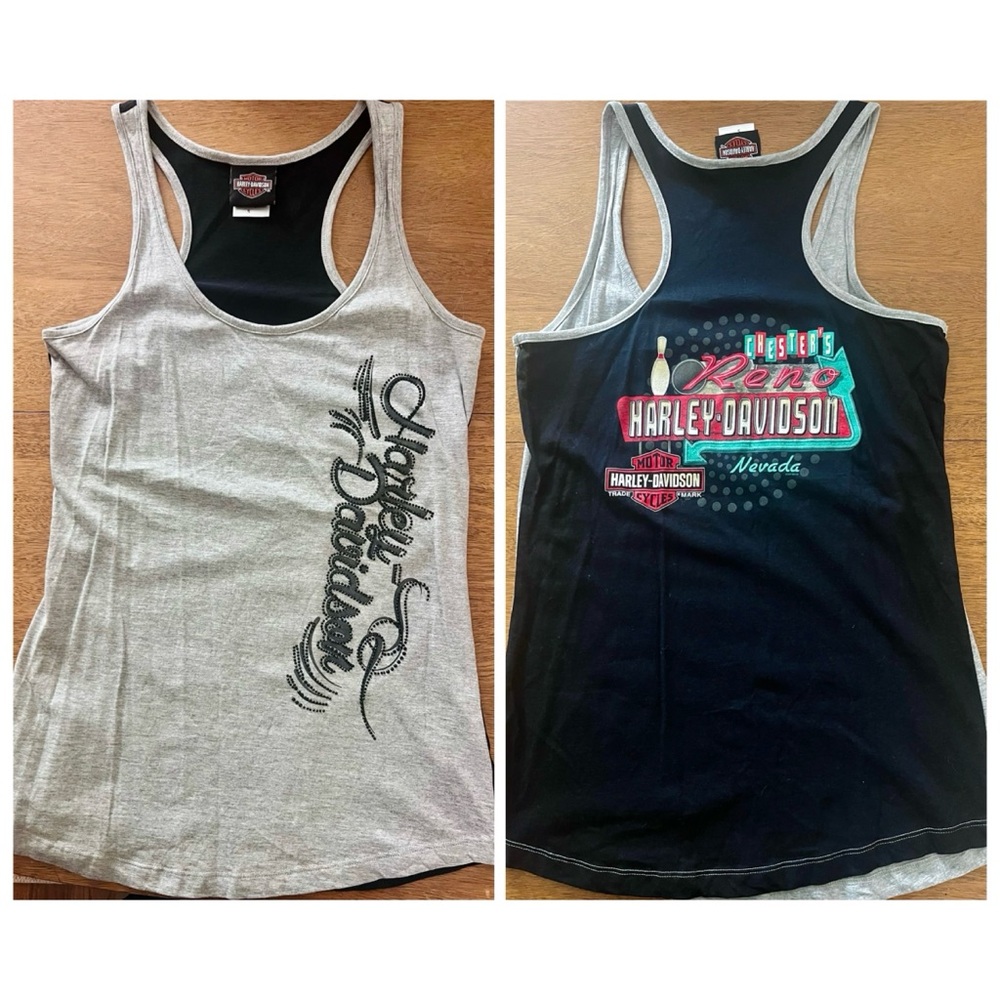 Harley-Davidson Women's Bravado Chester’s Reno Tank Top Rhinestone Logo Size SM